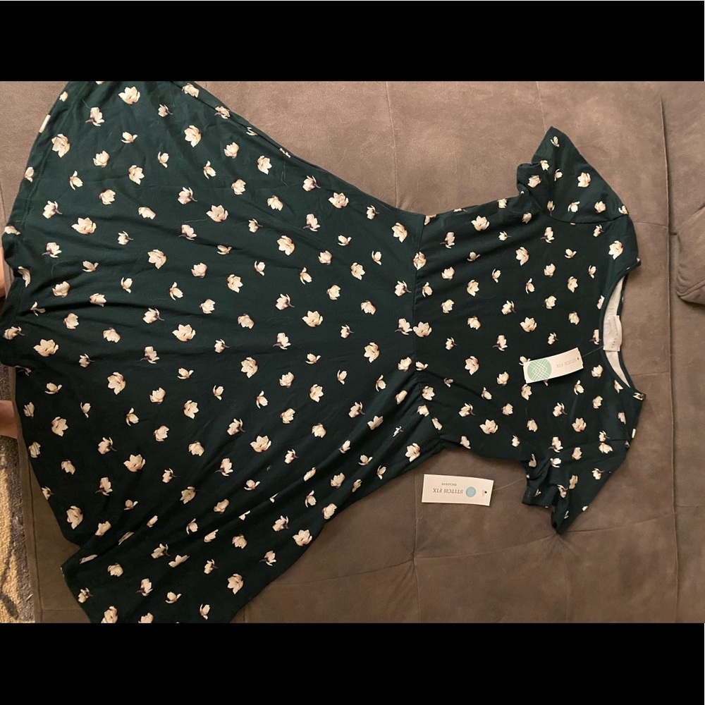 Green floral dress